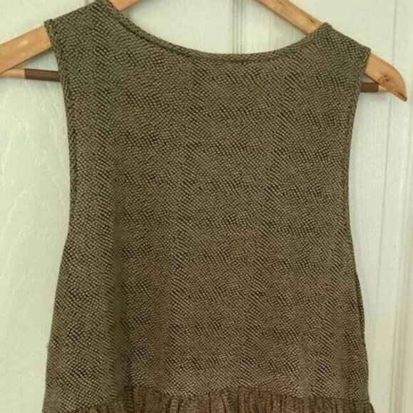 Akemi Kin Anthropologie Suva Swing Brown Orange Ombré Ruffles Cotton Tank Top M - Picture 6 of 11